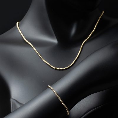 Top Orlı Collier & Bracelet fin Or Zincir Set - 14K - 12.31g - EZ Gold
