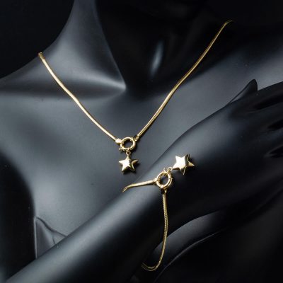 Yıldız 14 Ayar Altın Zincir Takı Seti - 14K - 11.34g - EZ Gold