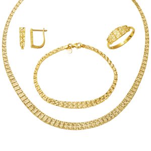 sans Pierre 14 Carats Or Mariage Bijou Parure
