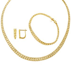 Plain 14 Karat Gold Wedding Set