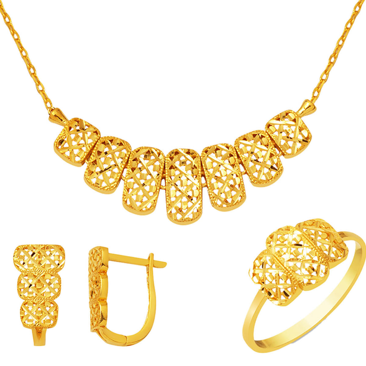 Plazma 22 Karat 3-Piece Gold Jewelry Set
