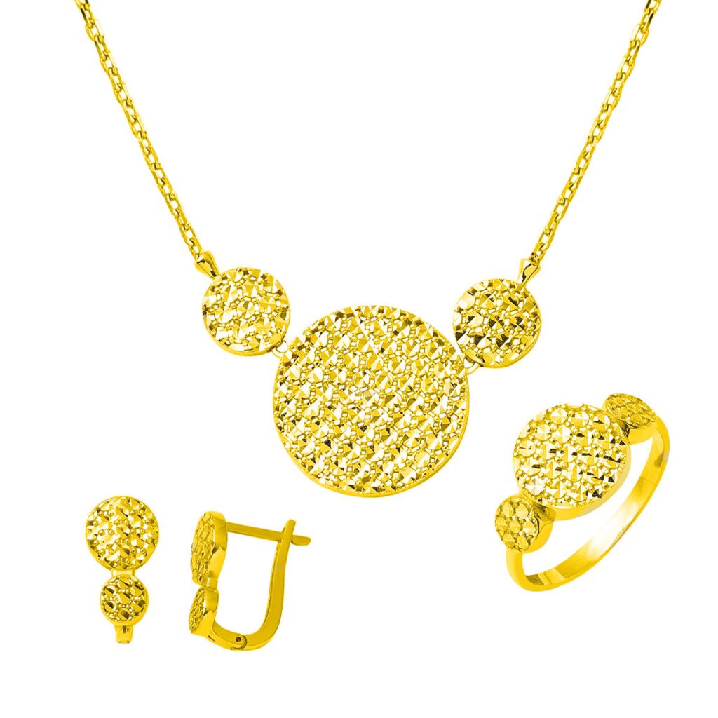 Tree of Life 22 Karat 3’lü Gold Jewelry Set