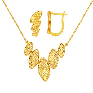 Earring – Necklaceli 22 Karat Gold Tree of Life Set