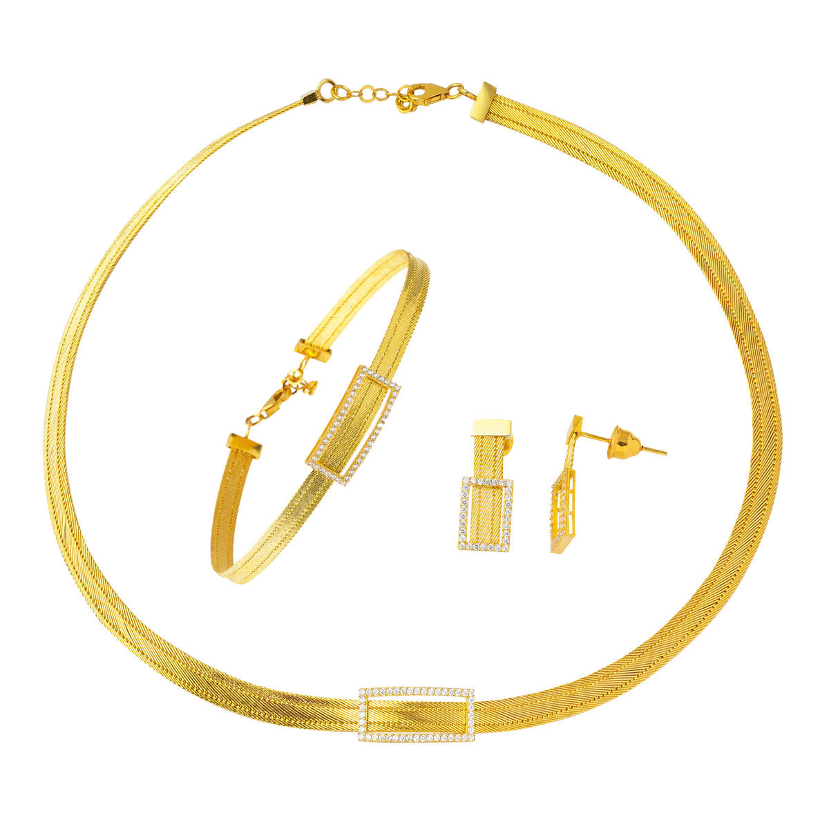 14 Carats Or Trabzon Tresse Set