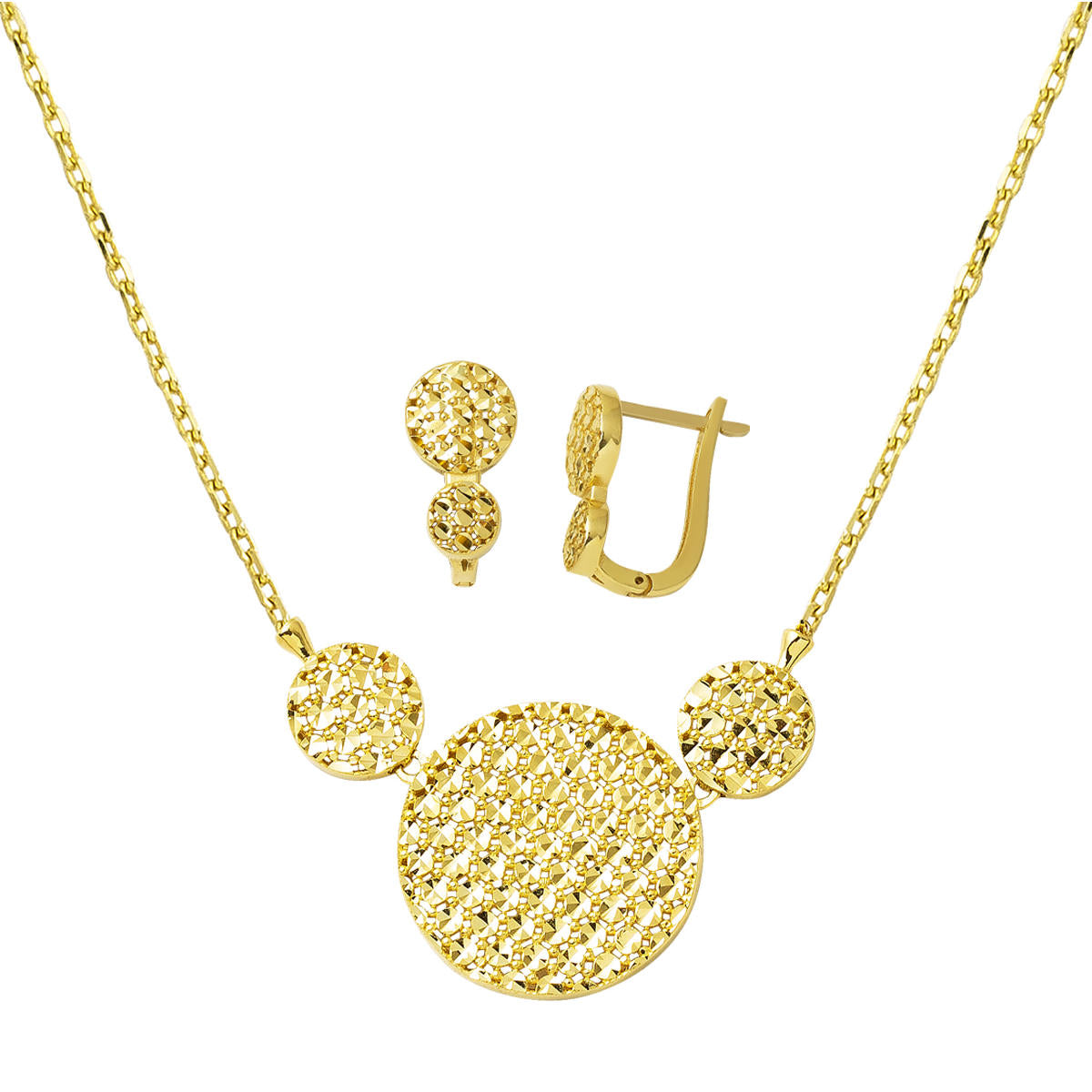 Fleur de Vie Collier Boucle d'oreille Or Parure