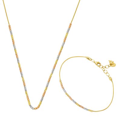 Doric Top Goldlı 14K Takı Seti