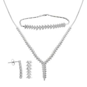 14 Carats Blanc Or Mariage Bijou Parure