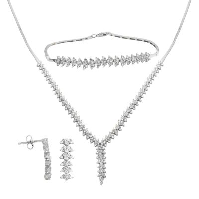14 Carats Blanc Or Düğün Takı Seti