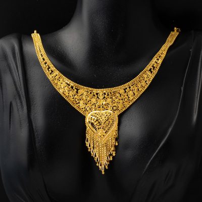 with Tassels 22K Gold with Heart Hint Seti - 22K - 55g - EZ Gold