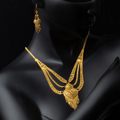 à Pompons 22 Carats Hint İşi Or Takı Seti - 22K - 51.36g - EZ Gold