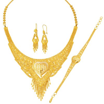 with Heart Hint İşi 22 Carats Or Bijou Parure