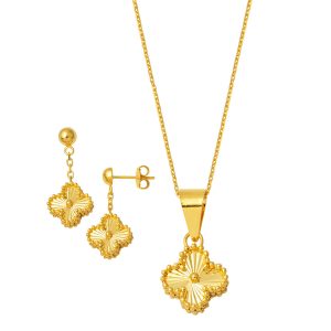 Collier & Boucle d'oreilleli 22 Carats Or Set