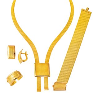 Trabzon Mesh 22 Karat Gold Jewelry Set