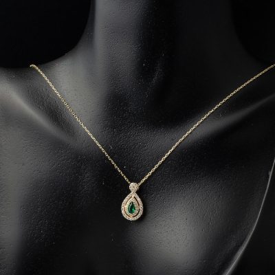 Vert Goutte avec Pierres 2&rsquo; Or Set - 14K - 5.73g - EZ Gold