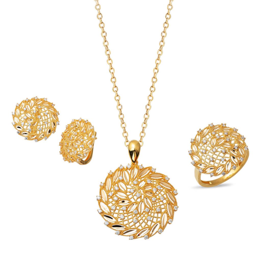 Rüzgargülü 22 Carats Or Fiancailles Parure