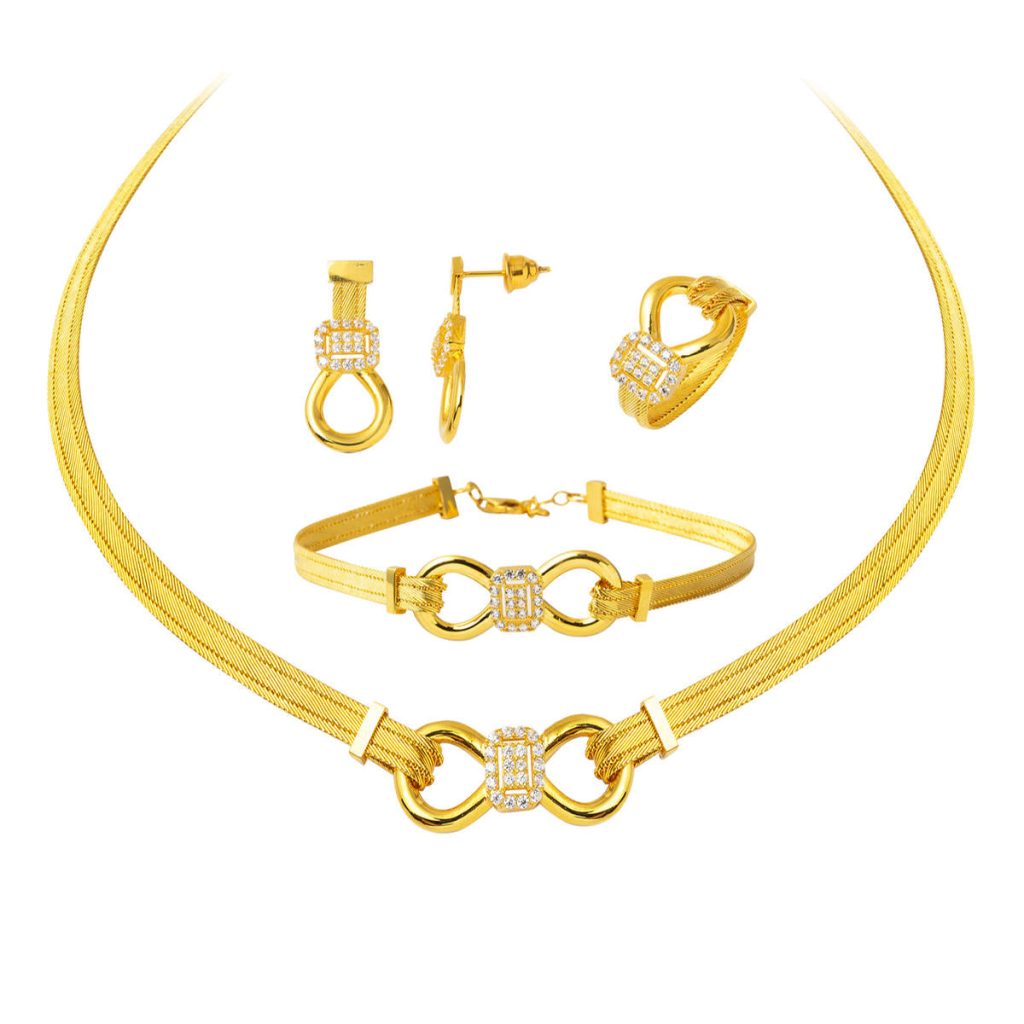 Trabzon Woven Braided 22 Karat Gold Jewelry Set