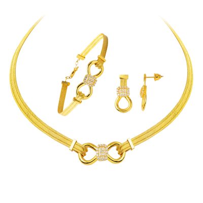 Maille Trabzon Tressé 22 Carats Or Set