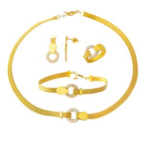 Suna 22 Karat Trabzon Mesh Gold Jewelry Set