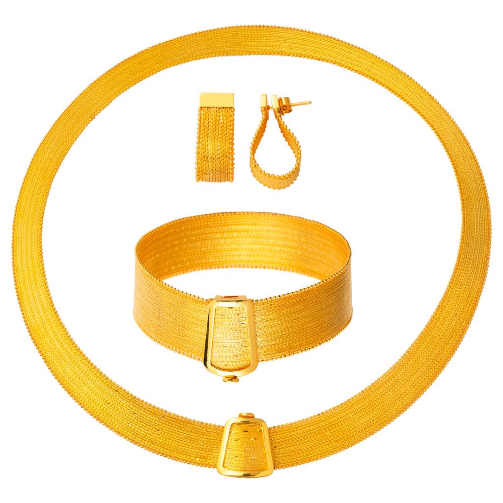 Kafkas Mailleı sans Pierre Or Bijou Parure