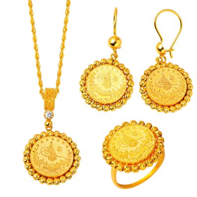 Monogramme Ottoman 14 Karat Gold 3'lü Jewelry Set