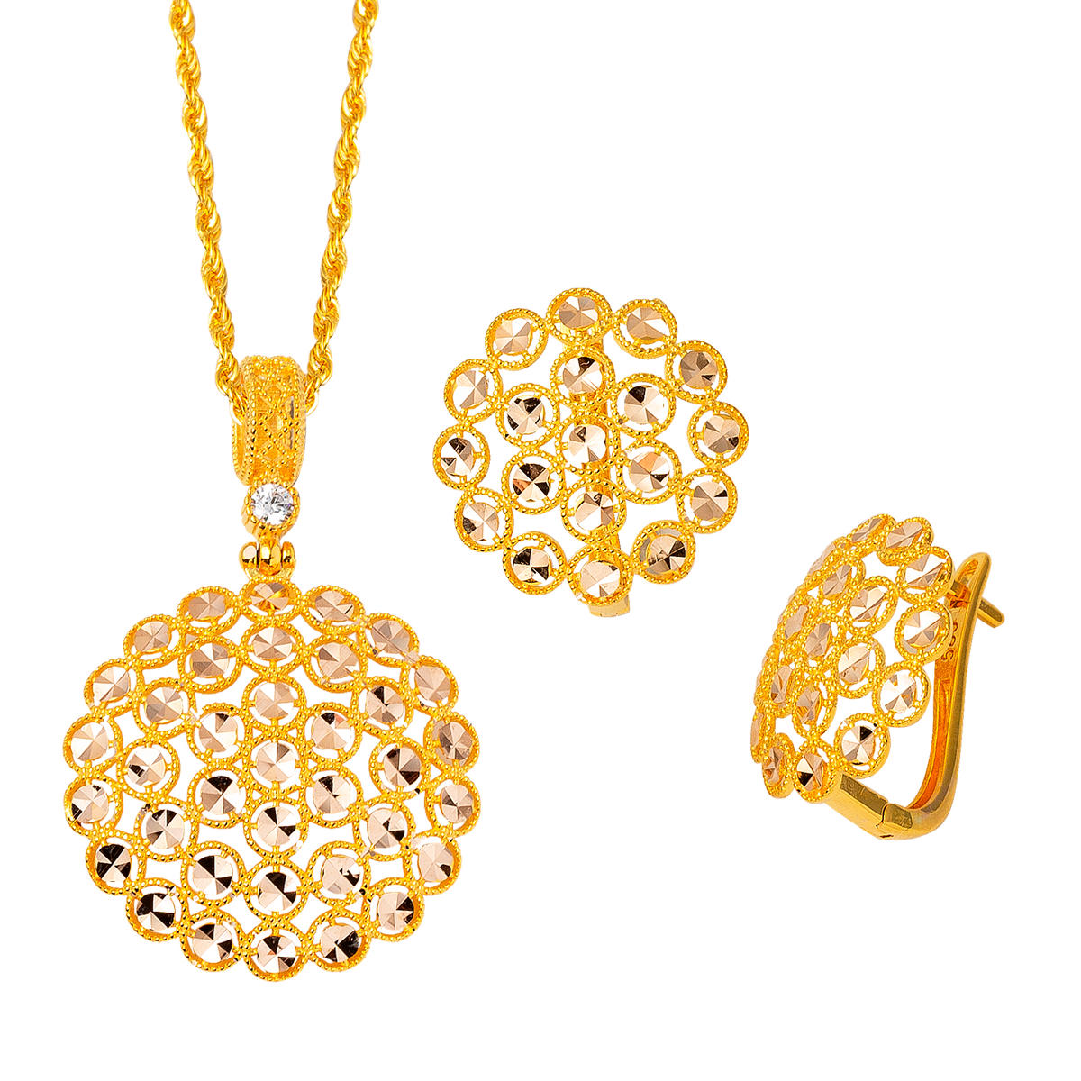 Harem Collier & Boucle d'oreille Or Set