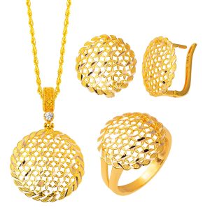 Tree of Life 14 Karat Gold Engagement Set