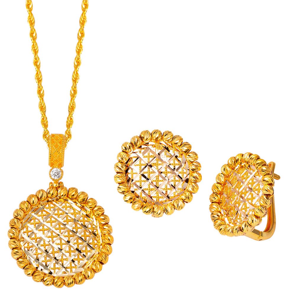 Tree of Life Necklace & Earringli Gold Set
