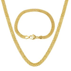 Kalbimin Kilidi Gerdanlık Bracelet Gold Set