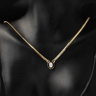 Şikel 14 Ayar Oval Taşlı Altın Set - 14K - 9.76g - EZ Gold
