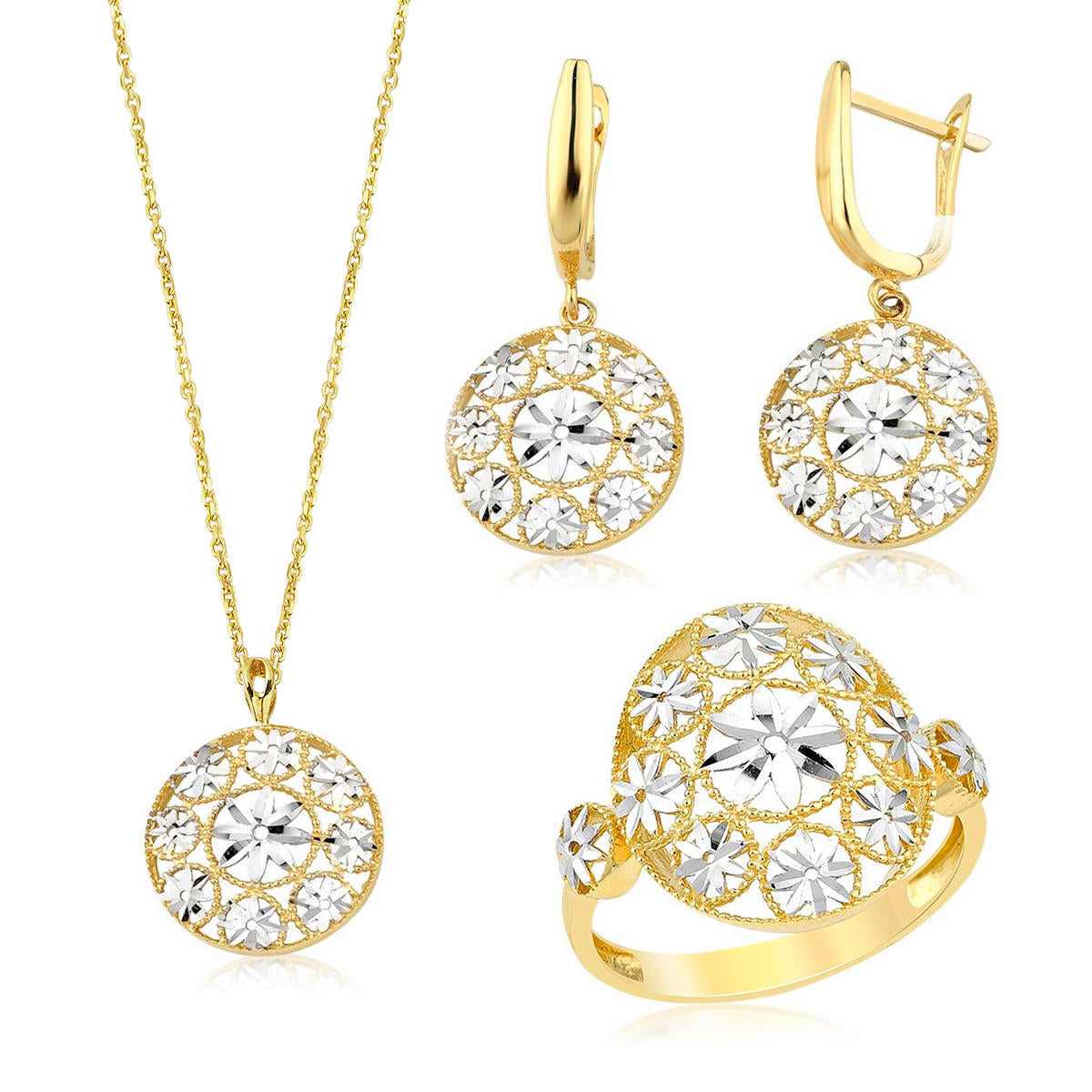 Tree of Life Plain 3-Piece Gold Set