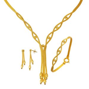 Şahsenem Braided Chain Gold Jewelry Set