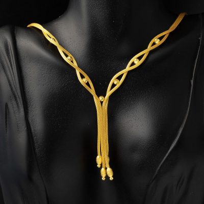 Şahsenem Örgü Zincirli Altın Takı Seti - 14K - 24.01g - EZ Gold