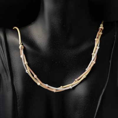 Yakamoz Gerdanlık & Bileklik Top Altınlı Set - 14K - 21.23g - EZ Gold