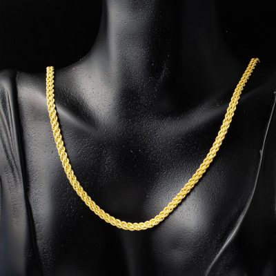 Burmalı Bileklik Gerdanlıklı Altın Set - 14K - 9.16g - EZ Gold