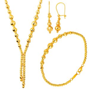 Nohut Beaded 22 Karat Gold Jewelry Set