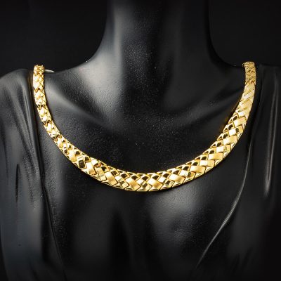 Hasır Örgü 14 Ayar Altın Takı Seti - 14K - 36g - EZ Gold