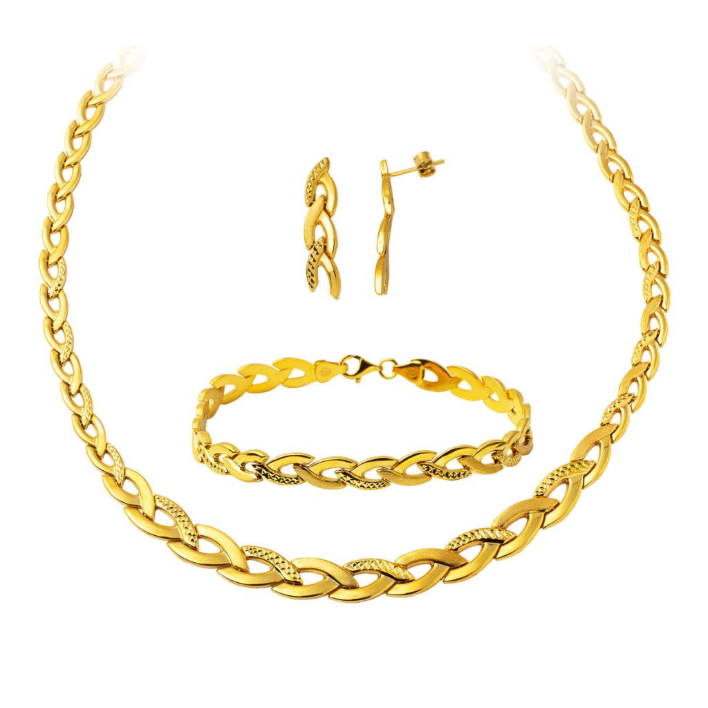 Saç Wovensü 14 Karat Gold Wedding Set