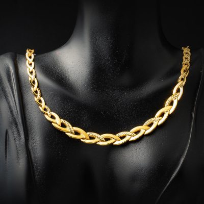 Saç Örgüsü 14 Ayar Altın Düğün Seti - 14K - 27g - EZ Gold