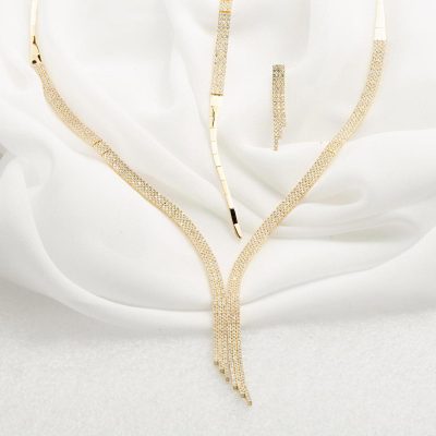 Üç Sıra Suyolu Altın Takı Seti - 14K - 18.62g - EZ Gold