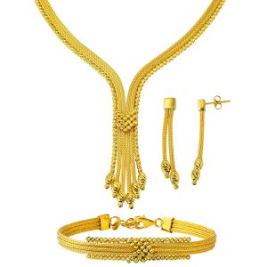 Tresse Chaine Boules 22 Carats Or Bijou Parure