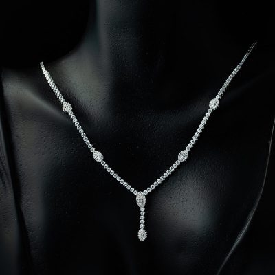 Rivière 14 Carats Blanc Or Takı Seti - 14K - 10.17g - EZ Gold