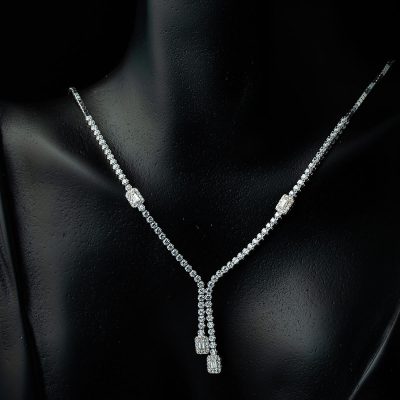 Baguette with Stones 14K White Gold Takı Seti - 14K - 11.29g - EZ Gold