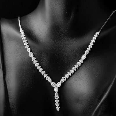 Ivy Baguette with Stones White Gold Set - 14K - 13.24g - EZ Gold