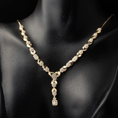 Papatya Baguette with Stones Gold Takı Seti - 14K - 14.09g - EZ Gold