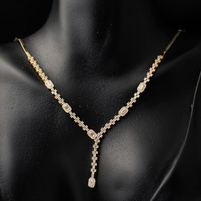 Merdiven Baget Taşlı Altın Takı Seti - 14K - 13g - EZ Gold