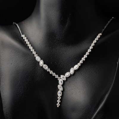 Baget Taşlı Beyaz Altın Takı Seti - 14K - 12.51g - EZ Gold