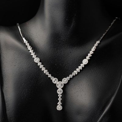 Baget Taşlı Beyaz Altın Takı Seti - 14K - 14.1g - EZ Gold