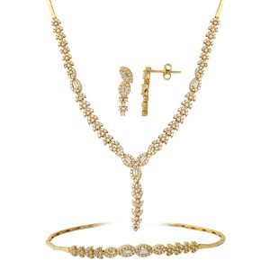 Ivy 14 Karat Baguette with Stones Gold Set