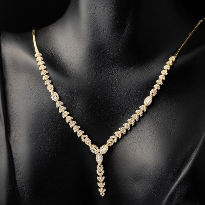 Sarmaşık 14 Ayar Baget Taşlı Altın Set - 14K - 16.73g - EZ Gold