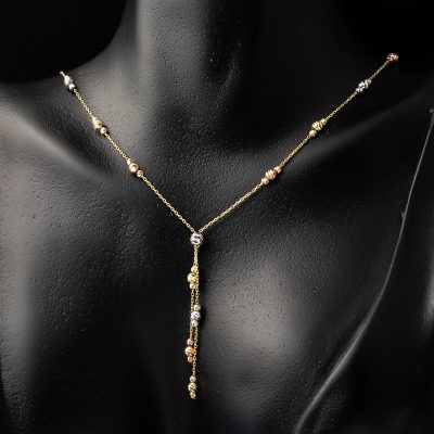 Colored Doric Beaded İkili Gold Set - 14K - 5.94g - EZ Gold